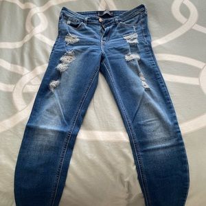 High rise ankle skinny jeans